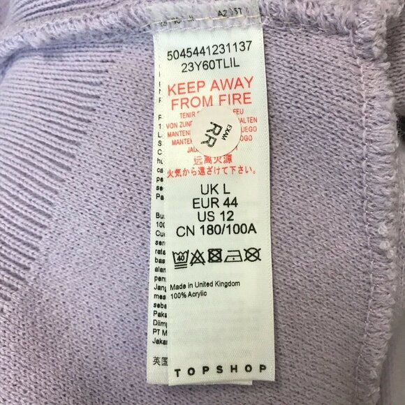 Top Shop Womens Dolman Balloon Sleeve Pullover Knit lilac Purple Sweater Size 12 - Picture 6 of 9